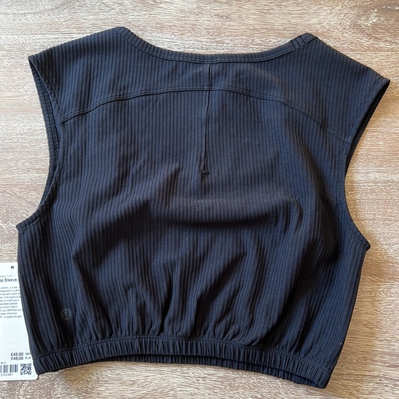Lululemon LA Cap Sleeve Crop Tee Black Size 8 - Picture 6 of 8